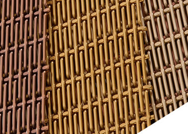 Crimped টাইপ PVD স্টেইনলেস স্টীল মরীচি সজ্জিত বোনা মেষ পিচ 2.5mmx5.4 মিমি