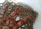শপিং মলের জন্য স্পেস পার্টিশন হিসাবে ব্রোঞ্জ কালার মেটাল রিং মেশ 1.5x15mm