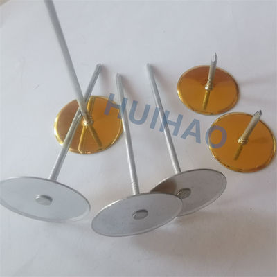 12Ga X 70 মিমি গ্যালভানাইজড স্টিল কাপ হেড HVAC নল নিরোধক জন্য ঝালাই পিন
