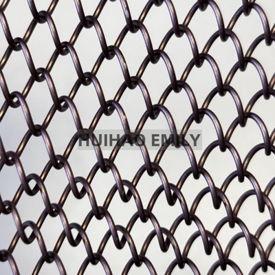0.8mmx8mm অ্যালুমিনিয়াম খাদ ধাতু কয়েল ড্রেপারি নমনীয় ধাতু জাল পর্দা