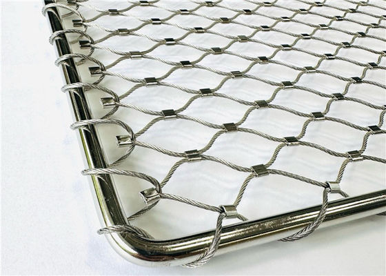 চিড়িয়াখানার পশু ঘের এবং পাখির জাল জন্য 2 মিমি 316 গ্রেড নমনীয় স্টেইনলেস স্টিল রোপ জাল