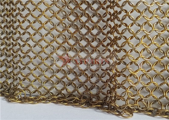 12mm রিং ব্যাসার্ধ স্টেইনলেস স্টীল ধাতু রিং জাল পর্দা হোটেল প্রসাধন জন্য ইনস্টল করা সহজ
