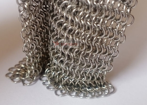 রুম পর্দা জন্য 0.53mm তারের ব্যাসার্ধ এবং 3.81mm রিং ব্যাসার্ধ সঙ্গে ঝালাই টাইপ স্টেইনলেস স্টীল Chainmail তারের জাল