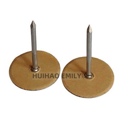 গ্যালভানাইজড ইস্পাত কাপ হেড ওয়েল্ড পিন, 12ga ইনসুলেটেড কাপ হেড পিন পেপার বেস সহ