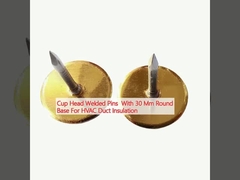 এইচভিএসি নল নিরোধক জন্য 30 মিমি বৃত্তাকার বেস সঙ্গে কাপ মাথা ঝালাই পিন